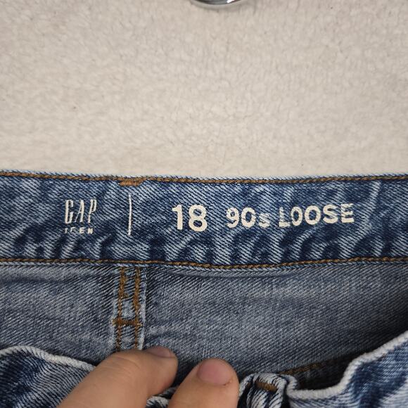 Gap 90s Loose Jeans Womens Size 6 Blue Light Wash Distressed Denim Pants - Picture 2 of 9